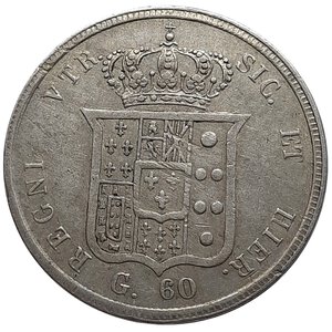 obverse: NAPOLI . Ferdinando II ,60 grana argento 1856, Buon BB++