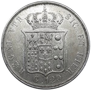 obverse: NAPOLI . Ferdinando II ,120 grana argento 1847, BB+ Segno sul volto altrimenti SPL