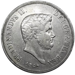 reverse: NAPOLI . Ferdinando II ,120 grana argento 1847, BB+ Segno sul volto altrimenti SPL