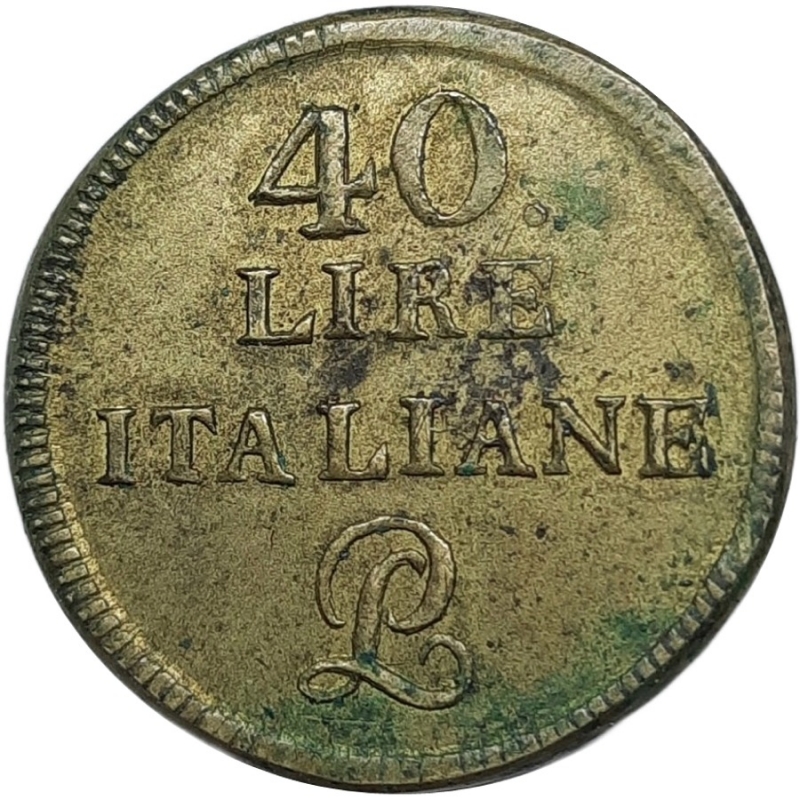 obverse: Peso Monetale. 40 Lire italiane 