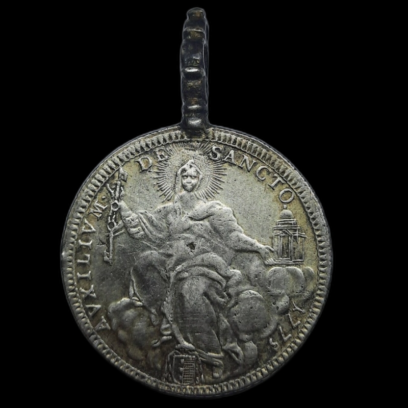 obverse: STATO PONTIFICIO. Pio VI (1775-1799) Mezzo scudo argento 1775 Anno I, Appiccagnolo d epoca