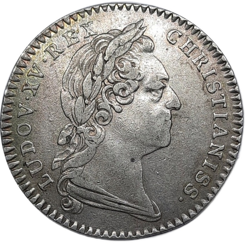 obverse: Gettone Bretagna.1770  Luigi XV  argento 6,7 gr 28,3 mm BB/SPL