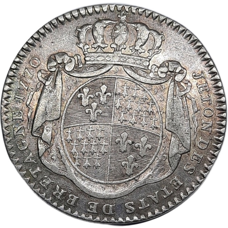 reverse: Gettone Bretagna.1770  Luigi XV  argento 6,7 gr 28,3 mm BB/SPL
