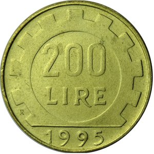 reverse: 200 lire 1995 . 1/4 di luna sotto il collo, qFDC, periziata Del Pup