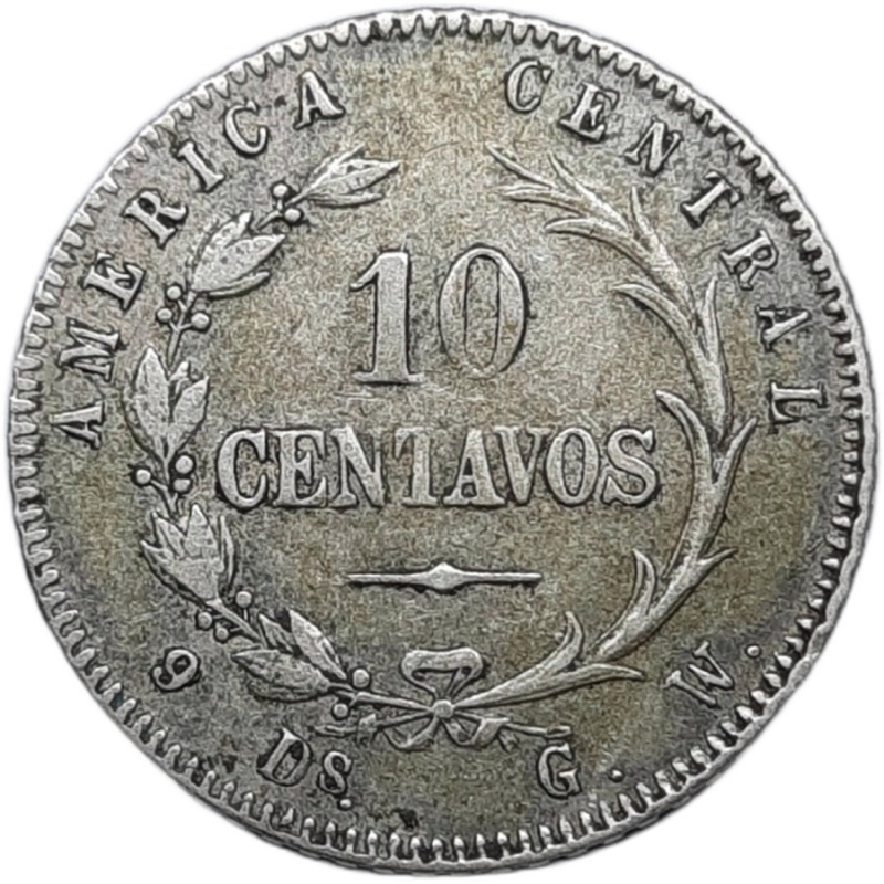 obverse: COSTARICA. 10 Centavos argento 1887 diam.18,2 mm  2,48 gr  SPL