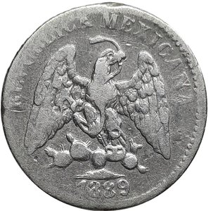 obverse: MESSICO. 5 centavos 1889 s, argento  MB 