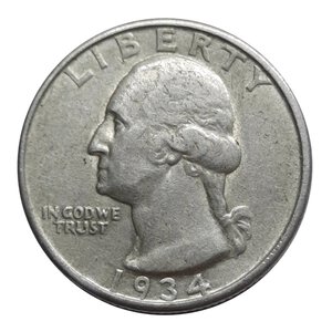 obverse: STATI UNITI. Quarter Dollar Washington argento, 1934  BB/SPL