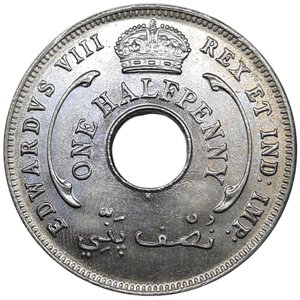 obverse: BRITISH WEST AFRICA .Half penny 1936 , FDC