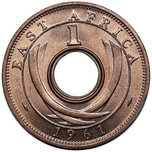 reverse: EAST AFRICA .1 cent 1961 ,FDC Rosso