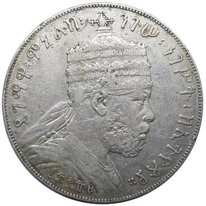obverse: ETIOPIA .Menelik II, 1 Birr  argento 1889 BB++