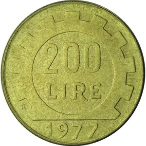 reverse: 200 lire 1977. Mezza luna in incuso, qFDC