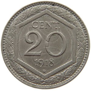 reverse: 20 centesimi esagono 1918 .Sovrabattuta su 20 centesimi 1895 R (tracce evidenti) 