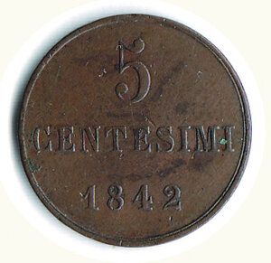 reverse: Carlo Alberto - Monetazione sarda - 5 Cent. 1842