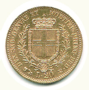 reverse: SAVOIA - Vittorio Emanuele II - 20 Lire 1858