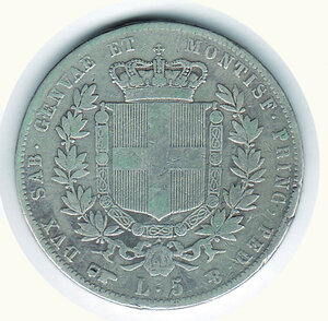 reverse: SAVOIA - Vittorio Emanuele II - 5 Lire 1852 To