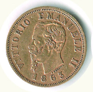 obverse: SAVOIA - Vittorio Emanuele II - 10 Lire 1863