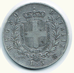 reverse: SAVOIA - Vittorio Emanuele II - 5 Lire 1865
