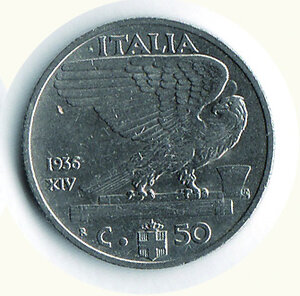 reverse: 	SAVOIA - Vittorio Emanuele III - 50 Cent. 1936