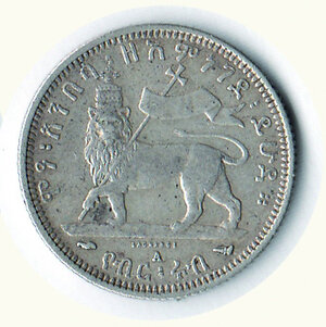 reverse: 184.	ETIOPIA -  Menelik II - 1/4 Birr 1895.
