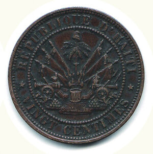 reverse: HAITI - Repubblica - 20 Cent. 1863.