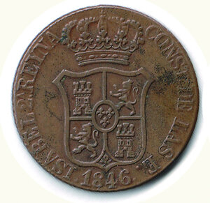 obverse: SPAGNA - Principato di Catalogna - 6 Quart 1846.