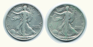 obverse: 	STATI UNITI - Lotto di 2 monete da 1/2 Dollaro 1942 e 1943.