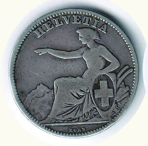 obverse: 	SVIZZERA - 2 Franchi 1860 - Colpetto ore 9.