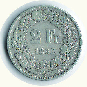 reverse: 	SVIZZERA - 2 Franchi 1862