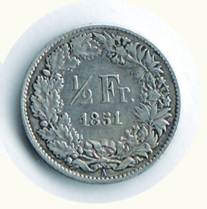 reverse: SVIZZERA - 1/2 Franco 1851 - KM 8.