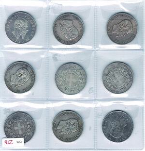 obverse: SAVOIA nove monete da 5 Lire Vittorio Emanuele II.