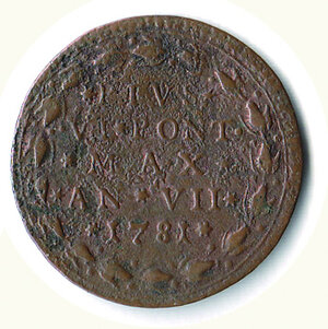 reverse: BOLOGNA - Mezzo Baiocco 1781.