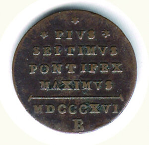 reverse: BOLOGNA - Quattrino 1816.