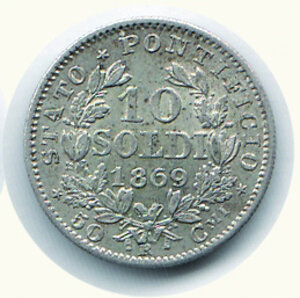 reverse: ROMA - Pio IX - 10 Soldi (1/2 Lira) 1869