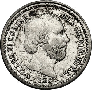 obverse: Netherlands.  William III (1849-1890).. AR 5 Cents 1850