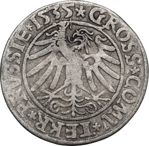 reverse: Poland.  Sigismund I the Old (1506-1545).. AR Grosz, 1535, Thorun mint