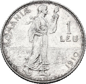 reverse: Romania.  Carol I (1886-1914).. AR Leu 1910