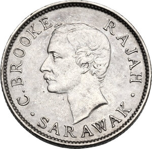 obverse: Sarawak.  Charles Brooke (1868-1917), Rajah. AR 10 cents, 1913H