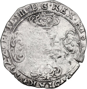 reverse: Spanish Netherlands, Brabant.  Philip IV of Spain (1621-1665). AR Patard 1622, Dole mint