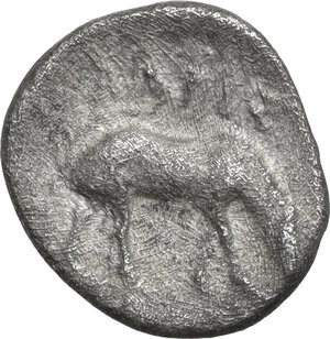reverse: Thessaly, Larissa.  Pseudo-autonomous issue, 1st century BC.. AR Obol, circa 395-343 BC