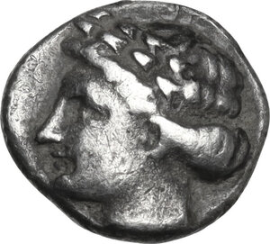 obverse: Ionia, Kolophon. AR Diobol, circa 389-350 BC. Λιγυπτος, magistrate