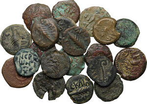 obverse: Judaea. Lot of 20 coins: 10 prutah and 1 islamic coin