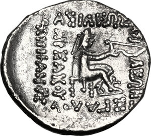 reverse: Kings of Parthia.  Mithradates II (121-91 BC). AR Drachm, Rhagai  mint, 109-95 BC