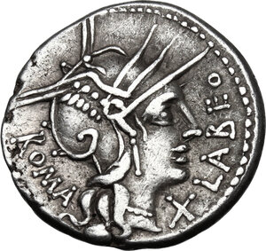 obverse: Q. Fabius Labeo.. AR Denarius, circa 124 BC