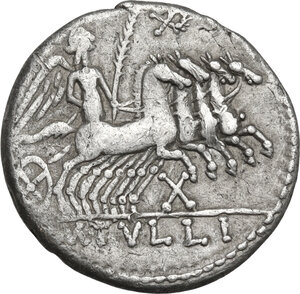 reverse: M. Tullius.. AR Denarius, 120 BC