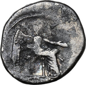 reverse: M. Cato.. AR Quinarius, 89 BC