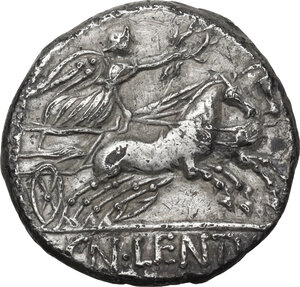 reverse: Cn. Lentulus Clodianus. AR Denarius, 88 BC