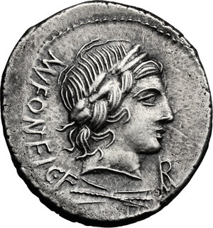 obverse: Mn. Fonteius C.f. . AR Denarius, 85 BC