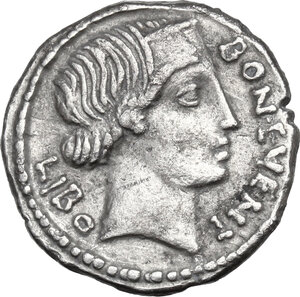 obverse: L. Scribonius Libo. . AR Denarius, 62 BC