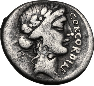 obverse: L. Vinicius.. AR Denarius, 52 BC