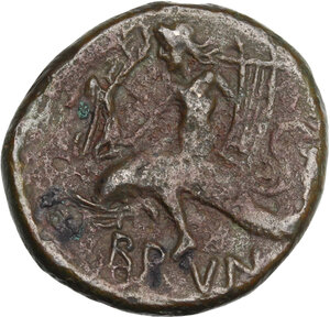 reverse: Southern Apulia, Brundisium. AE Sextans, 215 BC